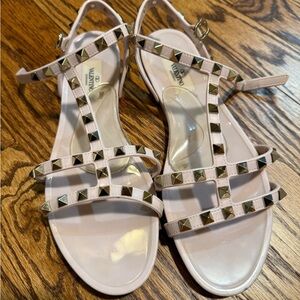Valentino pink rockstud jelly sandals size 39